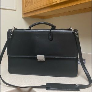 Brand new black leather briefcase